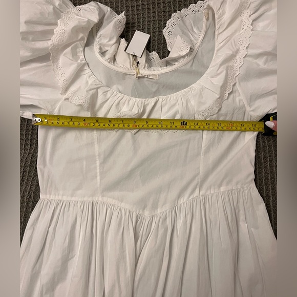 DÔEN Lupine White Ruched Tiered Maxi Sundress - Picture 13 of 16